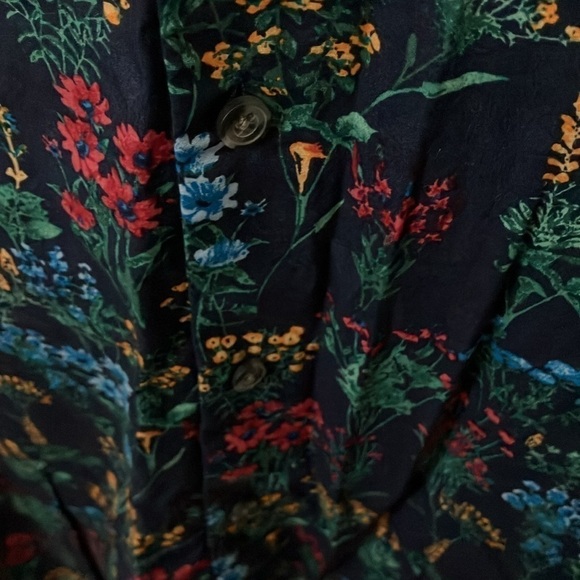 Bar III: slim fit stretch Blue long sleeve button down with floral pattern- L - Picture 4 of 16